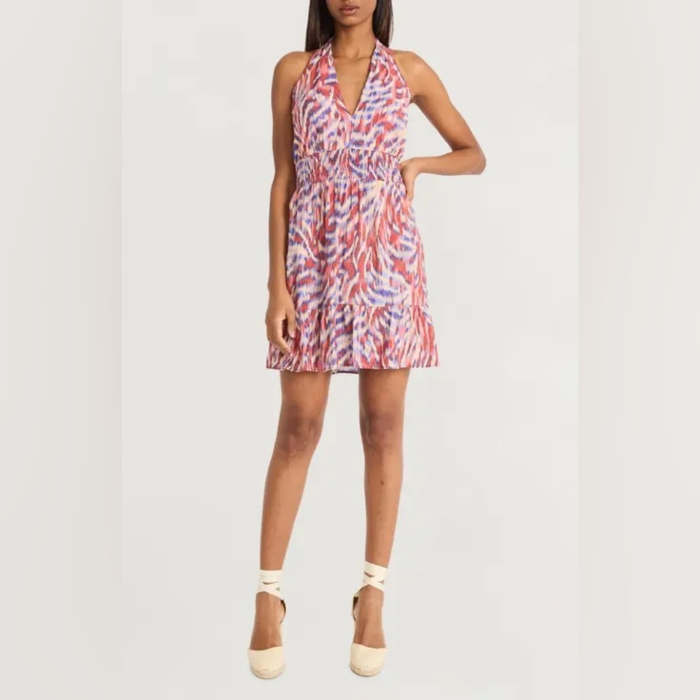 NWT The Good Journey Halter Neck Mini Dress | Flowy Summer Dress